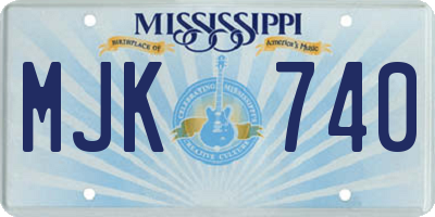 MS license plate MJK740