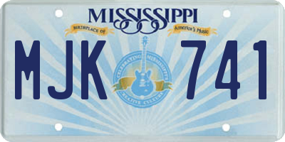 MS license plate MJK741