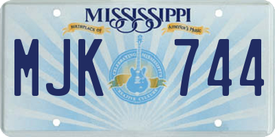 MS license plate MJK744