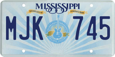 MS license plate MJK745