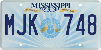 MS license plate MJK748