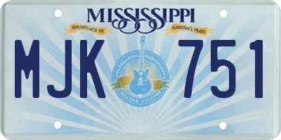 MS license plate MJK751