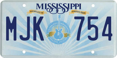 MS license plate MJK754