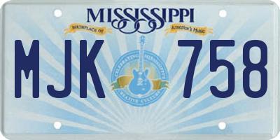 MS license plate MJK758