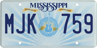 MS license plate MJK759