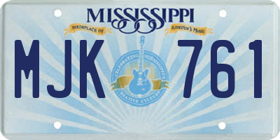 MS license plate MJK761