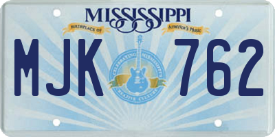 MS license plate MJK762