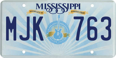MS license plate MJK763
