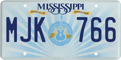 MS license plate MJK766