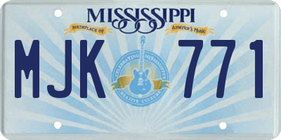 MS license plate MJK771