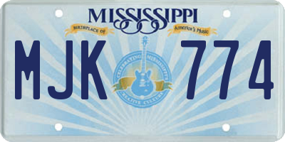 MS license plate MJK774