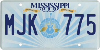 MS license plate MJK775
