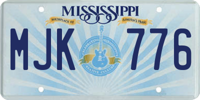 MS license plate MJK776