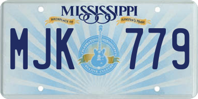 MS license plate MJK779
