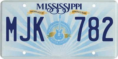 MS license plate MJK782