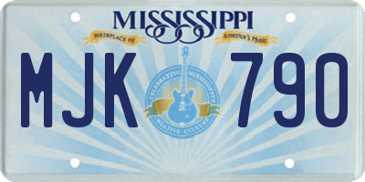 MS license plate MJK790
