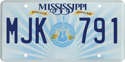 MS license plate MJK791