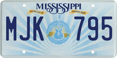 MS license plate MJK795