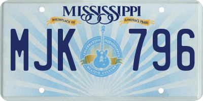 MS license plate MJK796