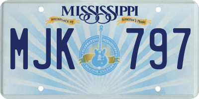 MS license plate MJK797