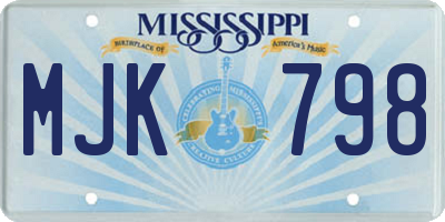MS license plate MJK798