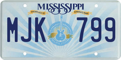 MS license plate MJK799