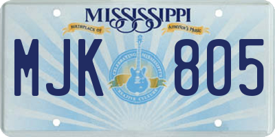 MS license plate MJK805