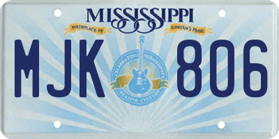 MS license plate MJK806