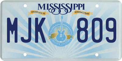MS license plate MJK809
