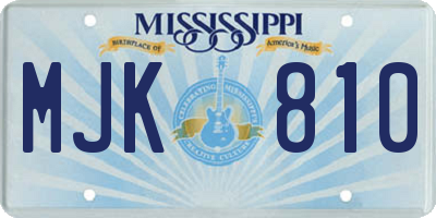 MS license plate MJK810