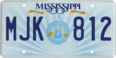 MS license plate MJK812