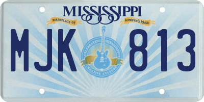 MS license plate MJK813