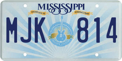 MS license plate MJK814