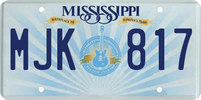 MS license plate MJK817