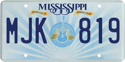 MS license plate MJK819