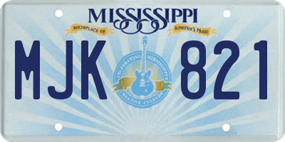 MS license plate MJK821