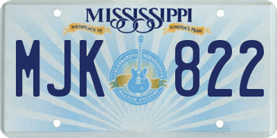 MS license plate MJK822