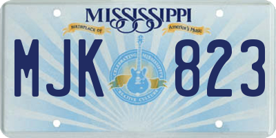 MS license plate MJK823