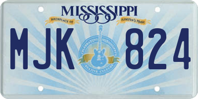 MS license plate MJK824