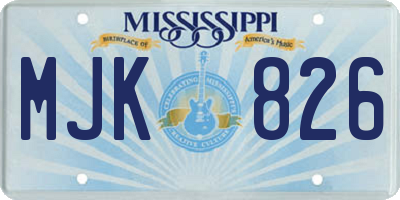 MS license plate MJK826
