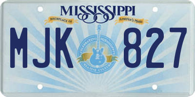 MS license plate MJK827