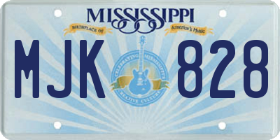 MS license plate MJK828