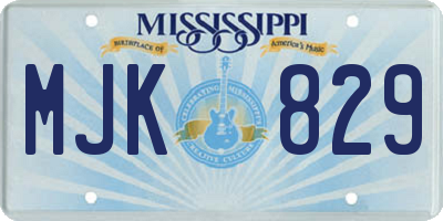 MS license plate MJK829