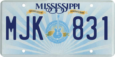 MS license plate MJK831