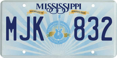 MS license plate MJK832