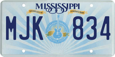 MS license plate MJK834