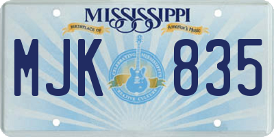 MS license plate MJK835