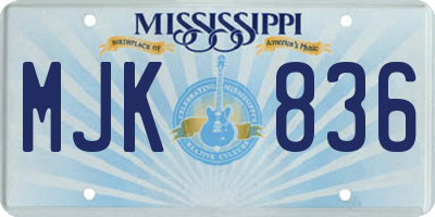 MS license plate MJK836