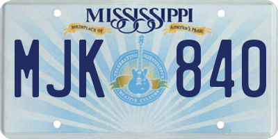 MS license plate MJK840