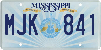 MS license plate MJK841